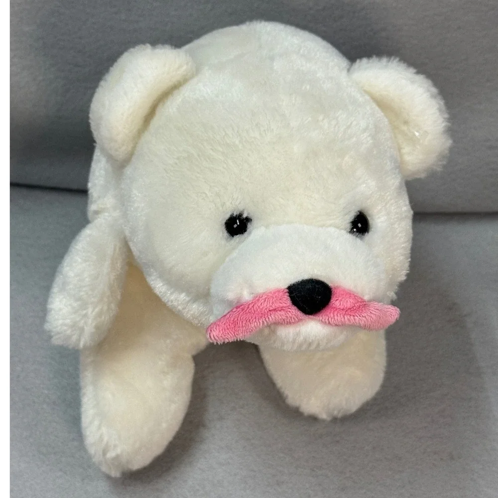 GUND Snuffles Love The Stache White Bear Plush Pink Mustache Gunderground 8